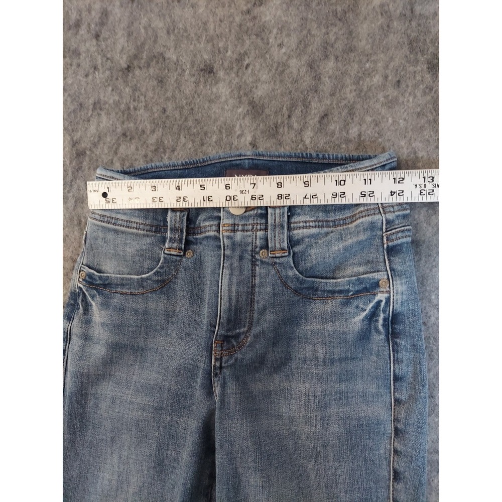 NYDJ Jeans Womens 00 Blue Marilyn Straight Raw Hem Stretch Lift Tuck Medium Wash - Picture 7 of 11